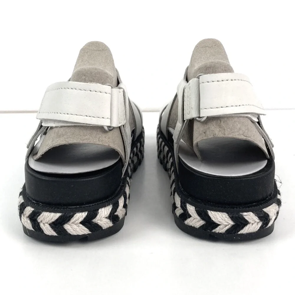 Sorel Sandals 6.5 Black Roaming Criss Cross Platform Espadrille Leather Strappy